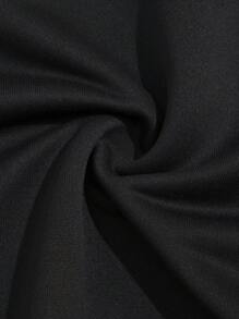 Slaydiva Slogan Graphic Sweatshirt & Shorts - Black - View 5