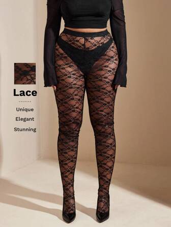 SHEIN BAE Leggings trasparenti taglie forti, sexy per San Valentino, estate