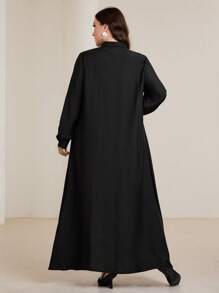 Graceveil Vestido casual holgado de manga larga, con cuello de camisa y estampado floral, en tallas grandes, transpirable y elegante para uso diario, de corte recatado