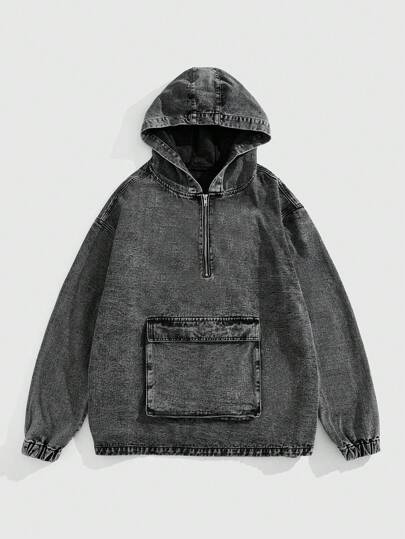 Street Life Men's Casual Washed Vintage Look Denim Jacket With Hood