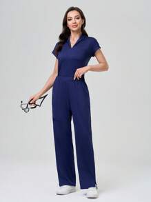 TaskEZ 纯色短袖插肩袖简约上衣和全长裤 护士手术服套装 手术服套装 护士手术上衣 手术裤 跑步护士和制服手术服 洗手口袋透气拉绒服装套装 带口袋的手术弹力运动工作服 手术上衣和裤子套装 女士手术套装：缺口 V 领塞入式上衣和直筒裤 基本慢跑手术套装 护士制服弹力上衣和抽绳工装裤 - 藏蓝色 - 查看 6