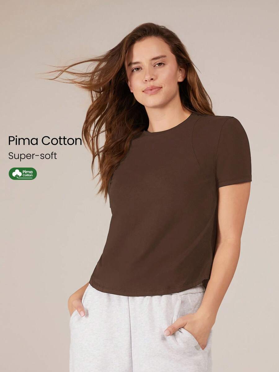 GLOWMODE Pima Cotton Lifestyle Tee Summer Tank Top Gym Wear - Cinnamoninspiration - View 1