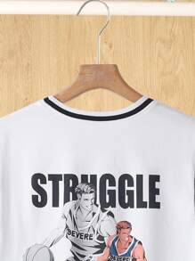 SHEIN 2pcs/Set Teen Boys Casual Short Sleeve T-Shirt & Shorts Set, Street Punk Rock Preppy Style Suitable For Everyday, Party, Music Festival, Spring & Summer, Sports - Multicolor - View 3