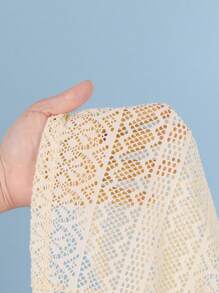 SHEIN 少女杏色优雅假日纹理背心、短裤、裙子和蕾丝罩衫泳装套装 4 件套，买一送四，适合春夏海滩/假日休闲装 - 杏色 - 查看 8