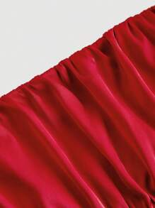 SHEIN Vestido rojo elegante de punto sin mangas con cuello de halter de doble capa para niñas preadolescentes, vestidos para vacaciones, bailes de graduación, vestidos de gala, vestidos de gala cortos para cumpleaños - Burdeos - Ver 5