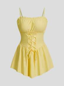 Swim Mod Vestido de baño elegante de estilo princesa con cintura ceñida y Bottom, para el verano y las vacaciones en la playa