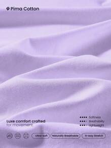 GLOWMODE Pima Cotton Lifestyle Tee Summer Tank Top Gym Wear - Lilac Purple - View 4