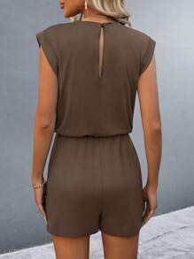 EMERY ROSE 1 Stück Damen Jumpsuit in Unifarbe, minimalistischer Lässig-Alltagsanzug