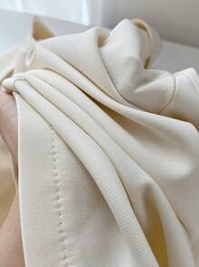 Franclia Women's Solid Color Minimalist Casual Mid-Sleeve Metal Button Thin Blazer