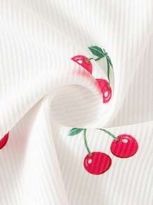 SHEIN 2 件套女婴时尚数码印花长袖 T 恤和裤子套装，春夏