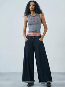 Easelle Black & White Striped Knit Sleeveless Fitted Tank Top - Multicolor - View 3