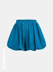 SHEIN Teen Girls Simple Casual Everyday Shorts - Baby Blue - View 2