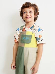 SHEIN Young Boys Bodysuits & Jumpsuits Simple Fashion Daily Casual - Multicolor - View 3