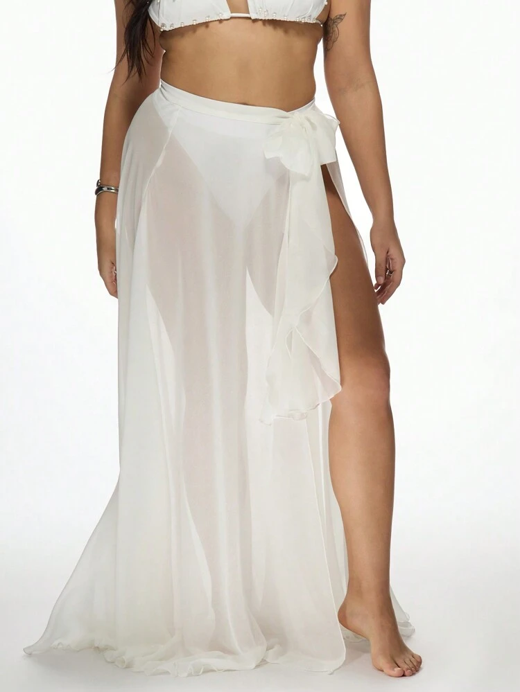 MISSGUIDED Tie Waist Maxi Beach Sarong Skirt