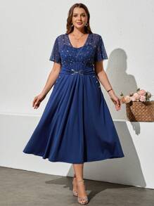 Plus Size Vrouwen Casual Eenvoudige Mode Alledaagse Jurk
