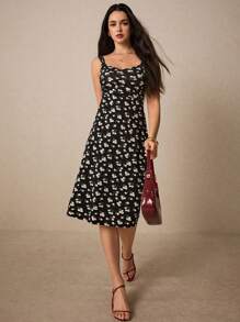 Poéselle Cami Kleid mit Blume Muster