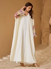 Al Najma Women's Simplistic Arabian Abaya, Casual For Everyday Wear, Modest Robe - Apricot - View 2