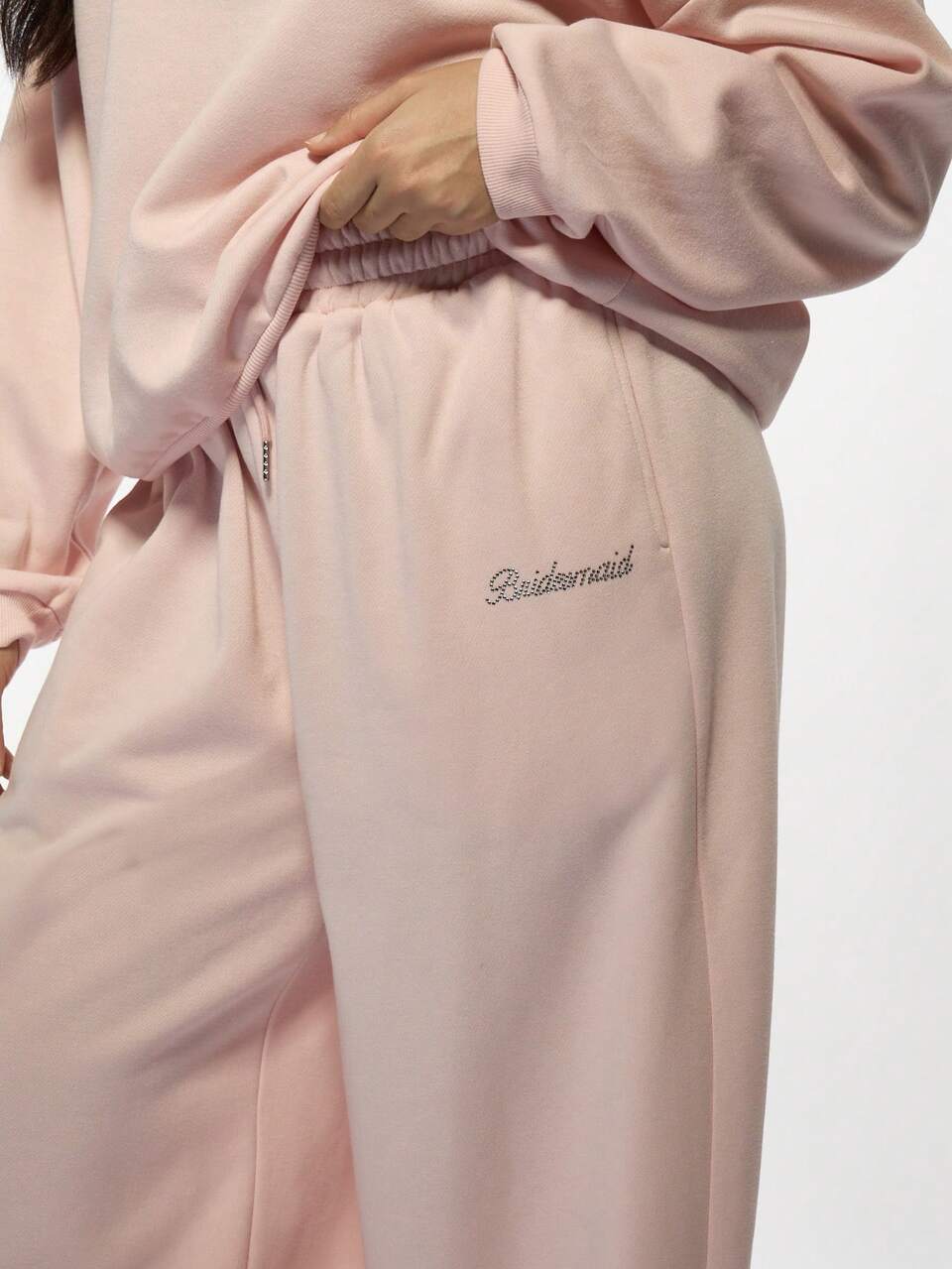 MISSGUIDED 큰 사이즈 디아만테 브라이드메이드 와이드 레그 스웨트팬츠