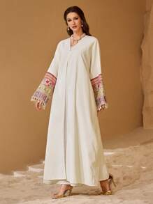 Al Najma Women's Simplistic Arabian Abaya, Casual For Everyday Wear, Modest Robe - Apricot - View 5