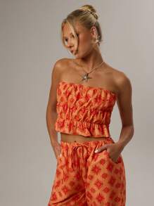 Forever 21 女士休闲日常装简约时尚抹胸上衣 - 橘色 - 查看 5