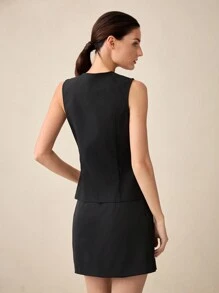 BizChic 女士夏季黑色系带蝴蝶结无袖音乐节吊带背心 - 黑色 - 查看 4