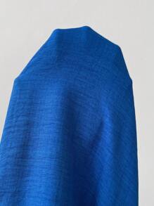 SHEIN Clasi Celana Panjang Wanita Elegan Pinggang Tinggi Slim Fit Kaki Lebar Warna Biru untuk Musim Gugur - Biru - View 7