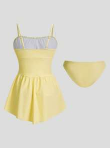 Swim Mod Vestido de baño elegante de estilo princesa con cintura ceñida y Bottom, para el verano y las vacaciones en la playa