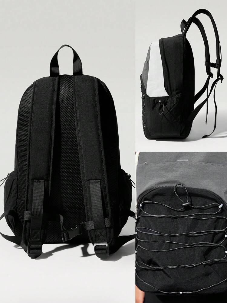 Training Outdoor Hiking Reflective Elastic Drawcord Side Drawstring Pockets Interior Zippered Pocket Backpack