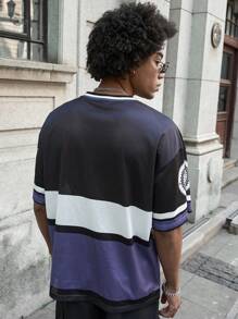 PAVTROS 男士印花圆领 T 恤，休闲时尚，适合日常穿着 - 彩色 - 查看 2