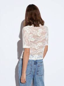 Maija Nuevo top de camiseta sin mangas con encaje en capas, versátil para negocios, casual, festivales de música, playa, uso diario, vacaciones urbanas románticas, adecuado para salidas, fiestas, bodas, ceremonias de graduación, blusas de mujer, verano 2025 - Blanco - Ver 2