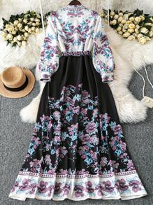 SHEIN Clasi Robe imprimée florale au style élégant de palais