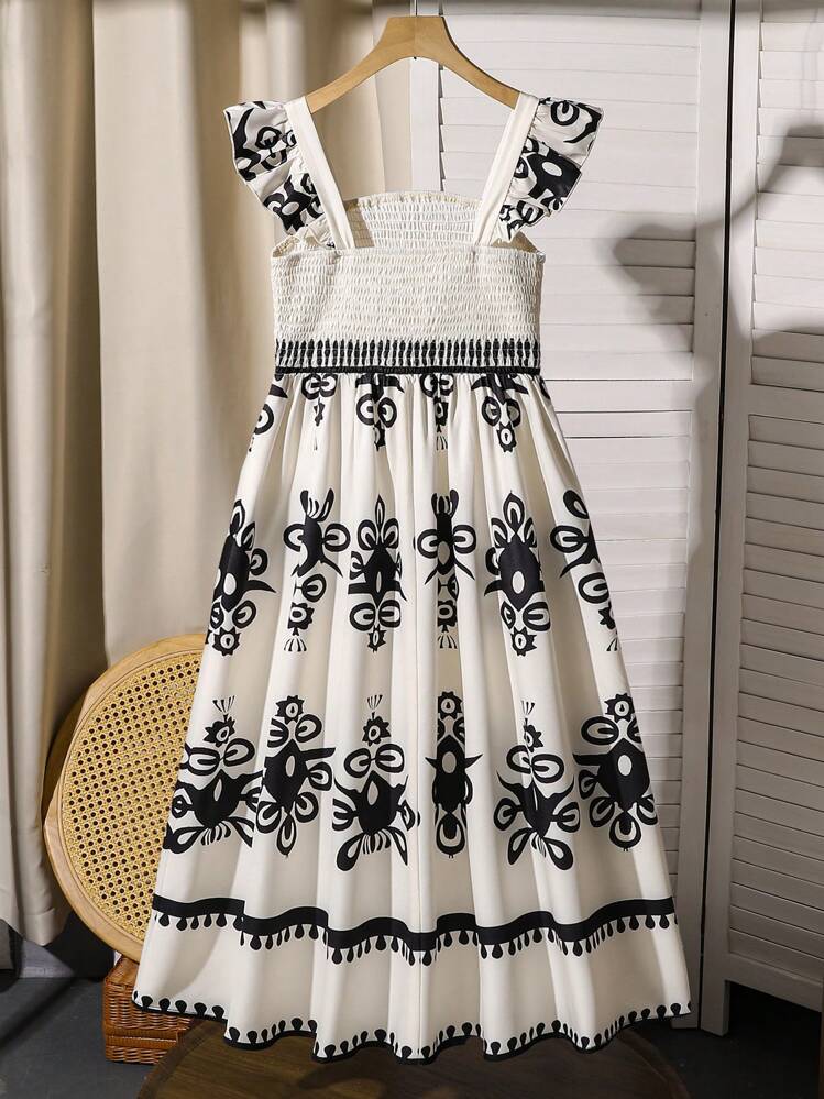 Sparklyn Tween Girl Vacation Casual Retro Printed Camisole Dress - Multicolor - View 2