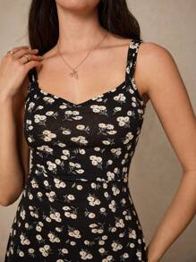 Poéselle Cami Kleid mit Blume Muster