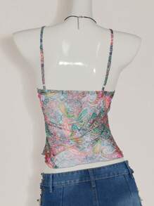 SHEIN ICON Y2k Spring Beach Boho Printed Camisole Western Wear Women Top, Simple Fashion Daily Casual - Multicolor - View 5