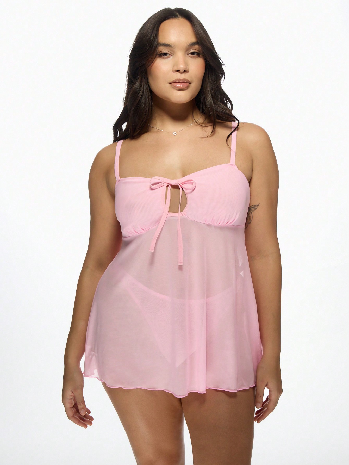 MISSGUIDED PLUS Babydoll-Dessous-Set aus transparentem Netzstoff in  bergreMISSGUIDED