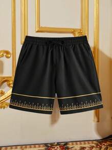 Manfinity Homme Herren Lässig Shorts, minimalistisch und modisch für den alltäglichen Gebrauch - Schwarz - Übersicht 1