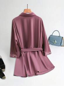 Al Najma ملابس علوية أنثوي طويل الأكمام بطبعات زهرية أحادي الصدر من طراز عربي مقاسات كبيرة