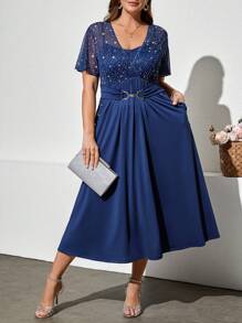 Plus Size Vrouwen Casual Eenvoudige Mode Alledaagse Jurk