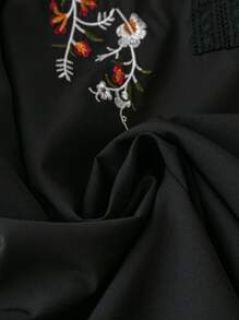 SHEIN LUNE Plus Size Casual Simple Short Sleeve Floral Print Blouse , Everyday Wear, For Summer