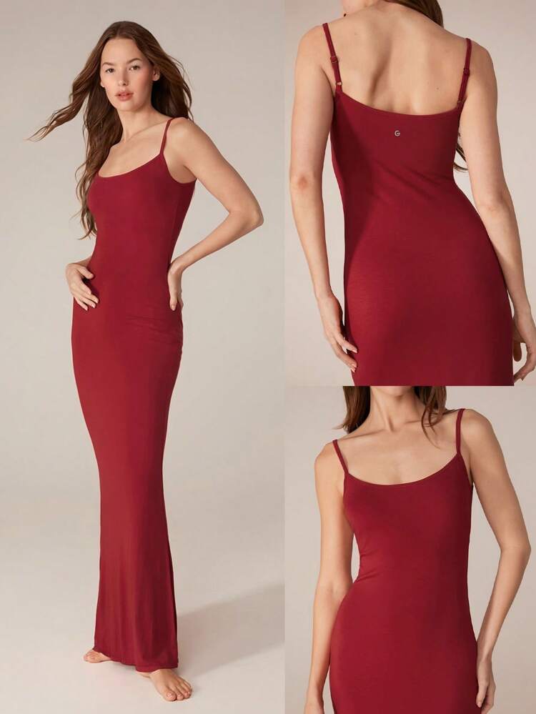 모달 피시테일 맥시 슬립 드레스 조절 가능한 스트랩 일상적인 캐주얼 여름 드레스 파티 드레스 롱 드레스 프롬 드레스