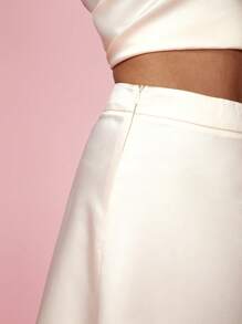 COSMINA Women Elegant Formal Skirt, Suitable For Office, Daily Wear, Siren, Blogger Same Style, , Old Money Style, Summer - Beige - View 3