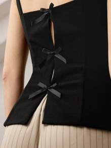 BizChic Black Elegant Women's Off Shoulder Summer Tank Top, Music Festival Blouse