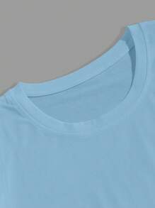 Manfinity Homme Men's Solid Color Round Neck Short Sleeve Casual Loose T-Shirt Men Clothing Men T Shirts Men Clothing Men T Shirts Men T Shirts Men Plain T Shirts