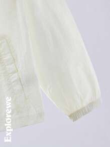 SHEIN Teenager Mädchen 2-teiliges Outfit - Reißverschluss Jacke mit langen Ärmeln und Shorts Set