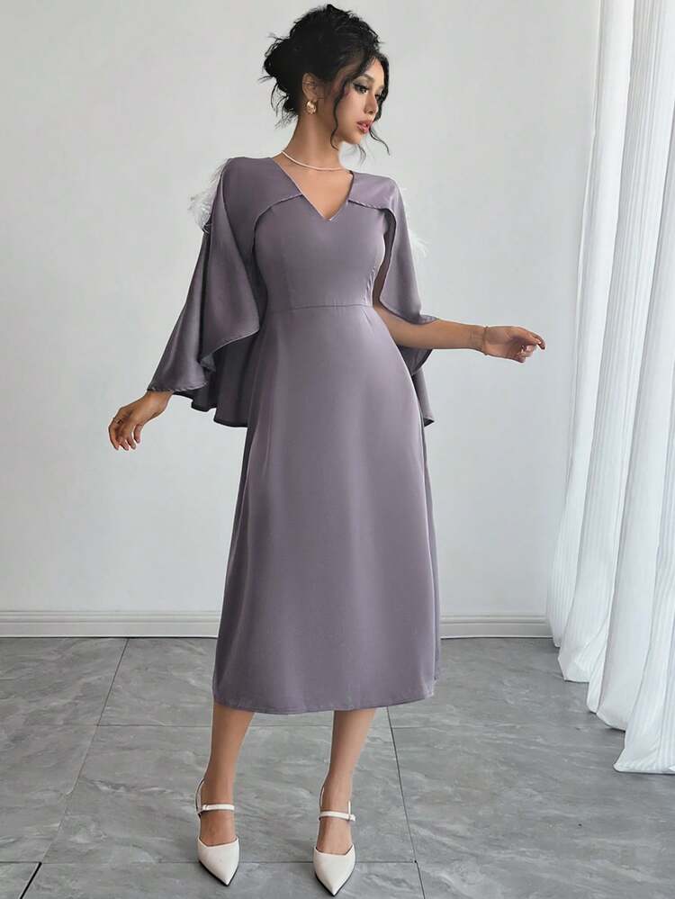 Beach Vacation Strapless Feather Patchwork Long Dress For Women, Spring Prom Dress Sundress