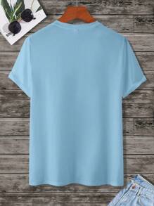 Manfinity Homme Men's Solid Color Round Neck Short Sleeve Casual Loose T-Shirt Men Clothing Men T Shirts Men Clothing Men T Shirts Men T Shirts Men Plain T Shirts