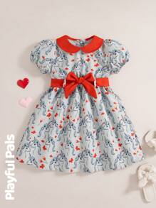 SHEIN Young Girl Simple Fashion Casual Everyday Dress - Multicolor - View 8