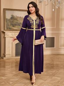 Al Najma Plus Size Women's Turkish Kaftan & Arabic Traditional Maxi Dress,Modest