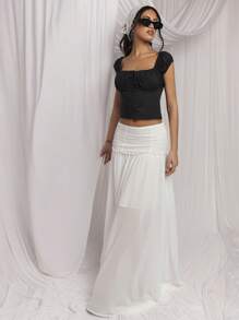 COSMINA 女士度假蝴蝶结西装小巧性感波西米亚风夏季服装 - 黑色 - 查看 1