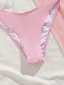 Swim EVENT 2 stuks Spring Break roze bloemen muziek festival casual strandvakantie cover-up jurk, mini rok badmode bikini broekje set voor vrouwen